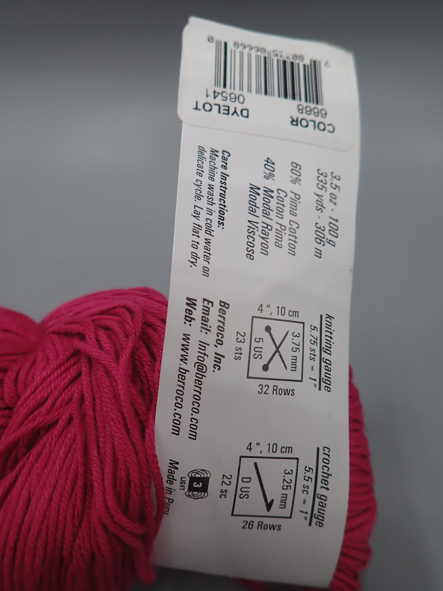 Berroco Modern Cotton DK weight Rosecliff