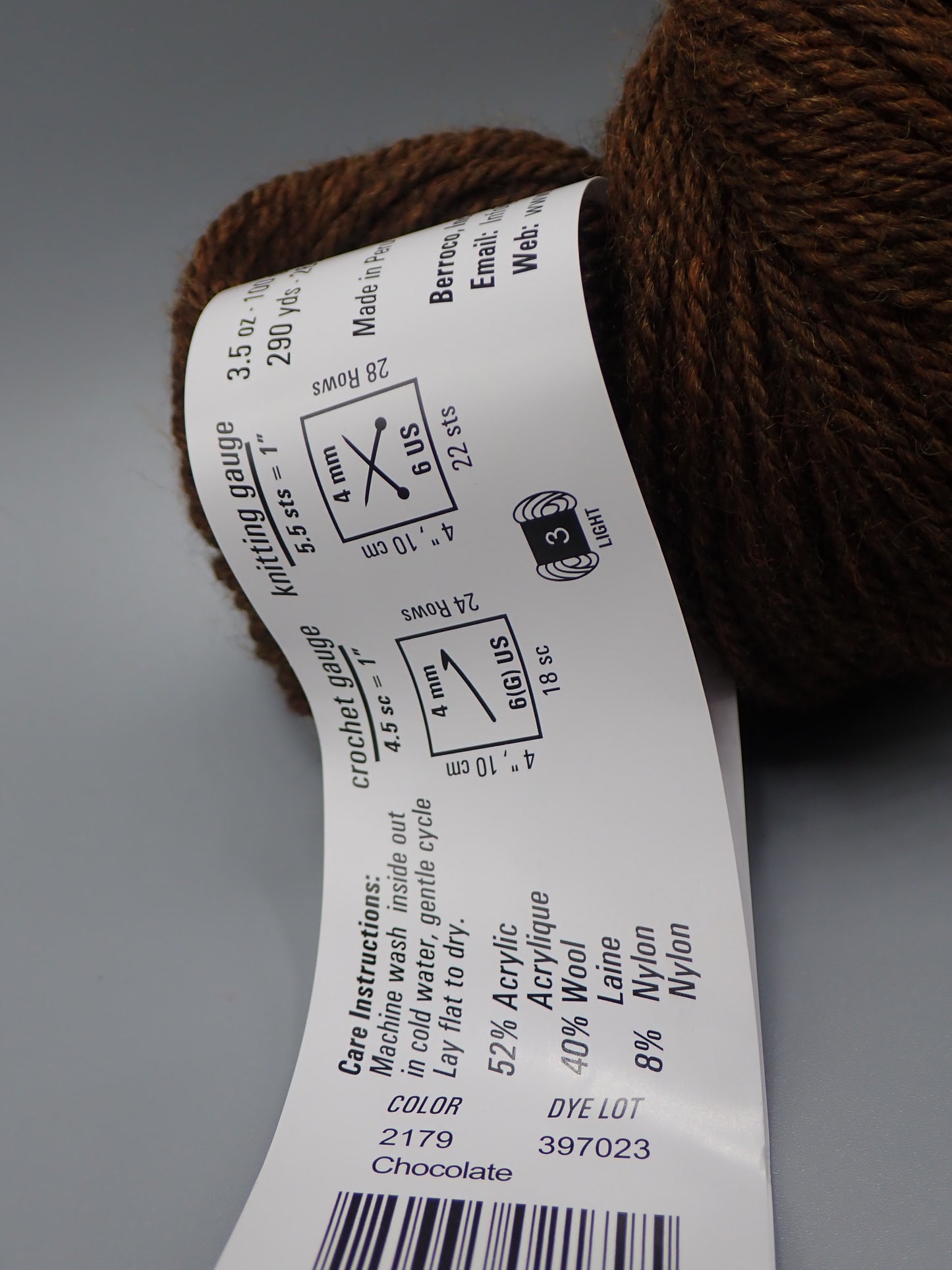 Berroco Vintage DK weight Chocolate