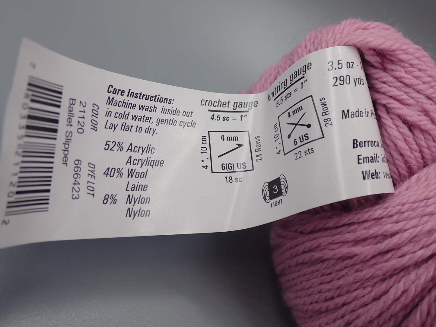 Berroco Vintage DK weight Ballet Slipper