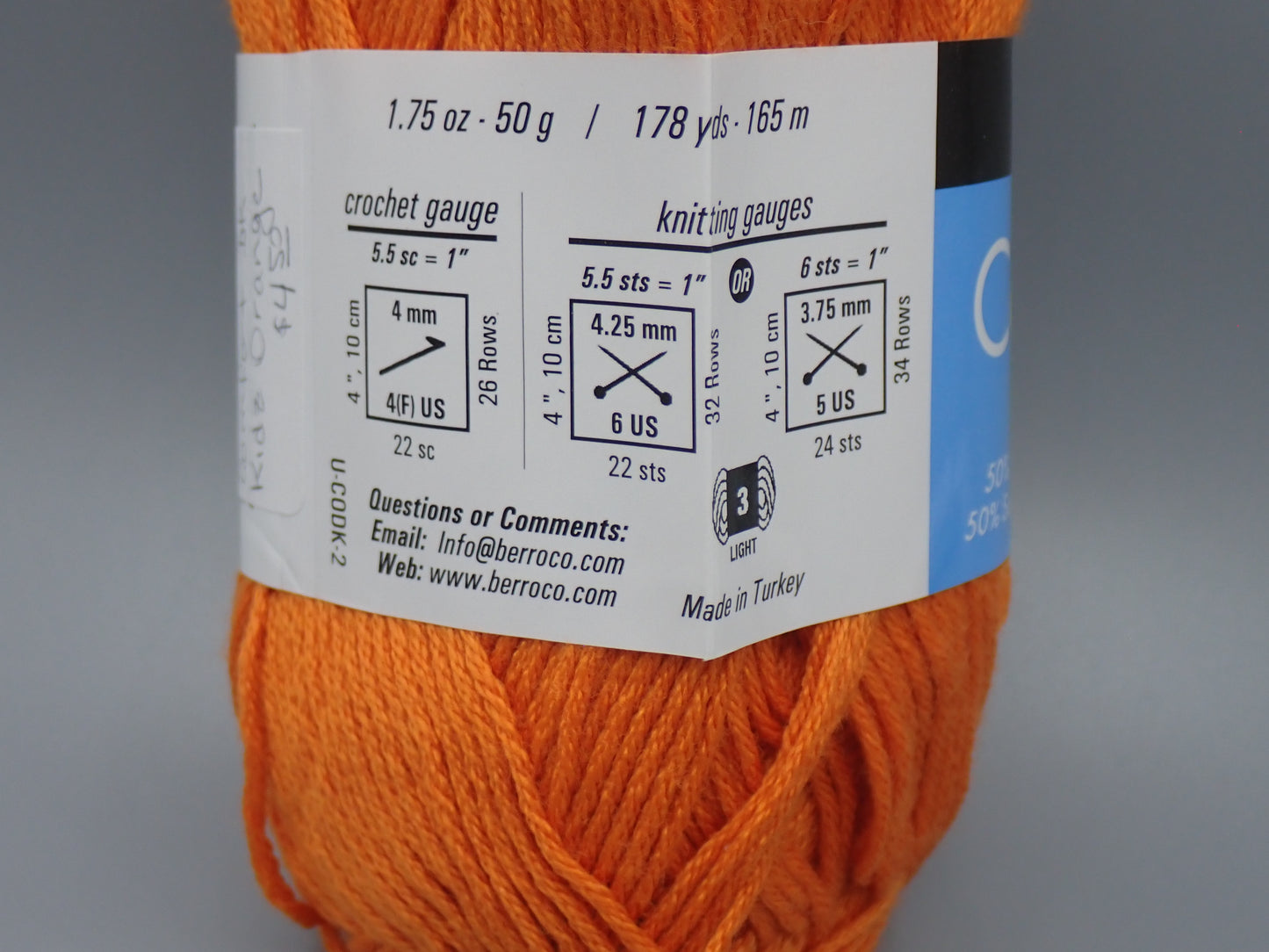 Berroco Comfort DK weight Kidz Orange