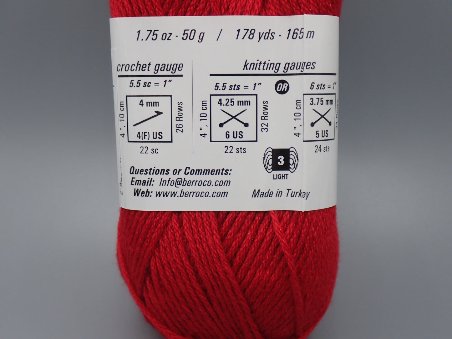 Berroco Comfort DK weight True Red