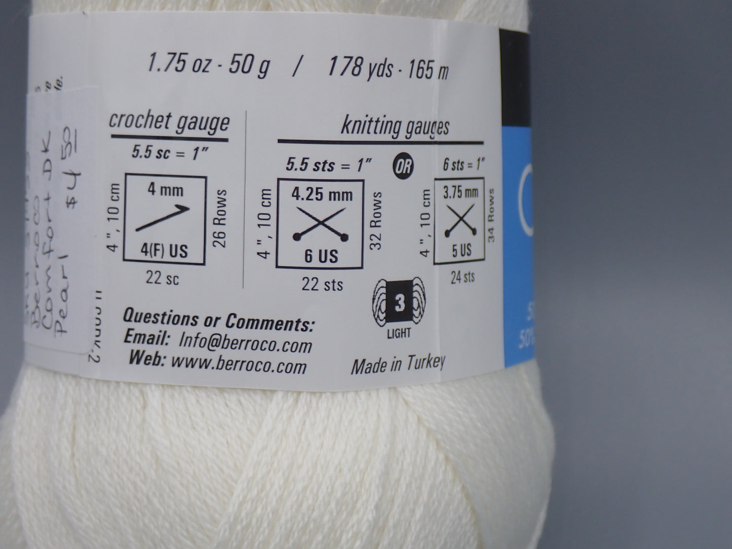 Berroco Comfort DK weight Pearl