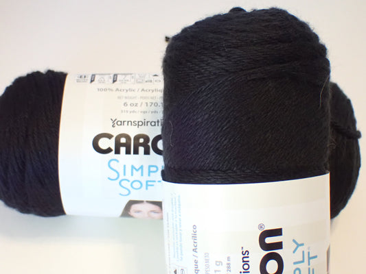 Caron Simply Soft DK weight yarn Black