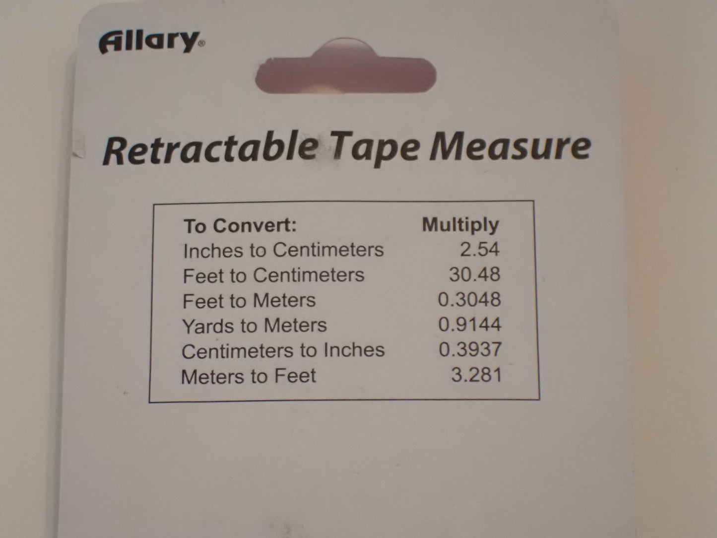 Allary Round Retractable Tape Measure