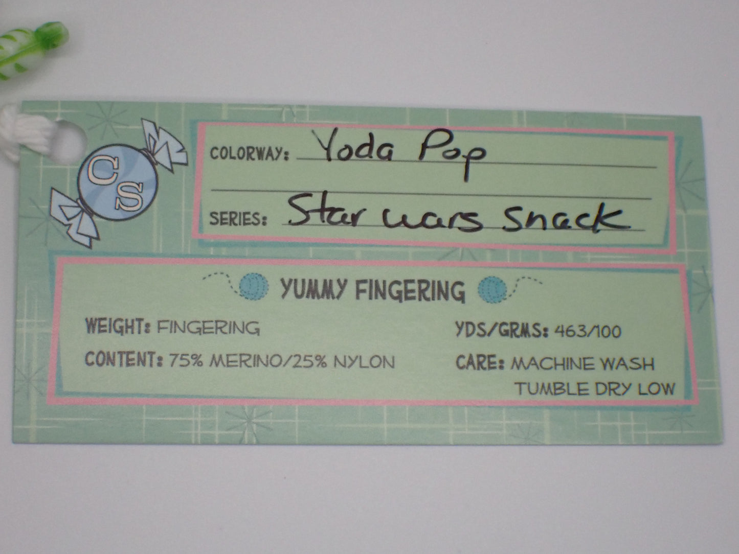 Candy Skein Yarn Yummy Fingering Weight Yoda Pop