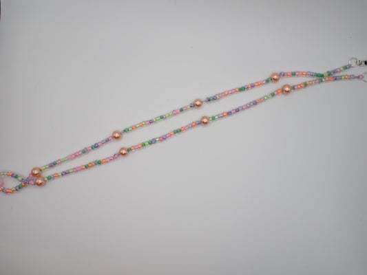 Beaded Eyeglass Cord Glass Pastel Spring Color Beads