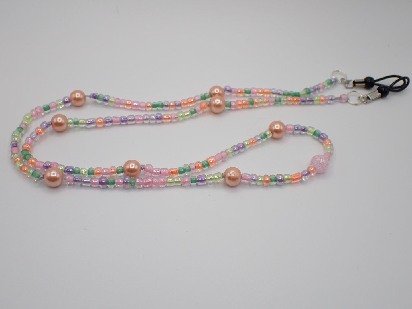 Beaded Eyeglass Cord Glass Pastel Spring Color Beads