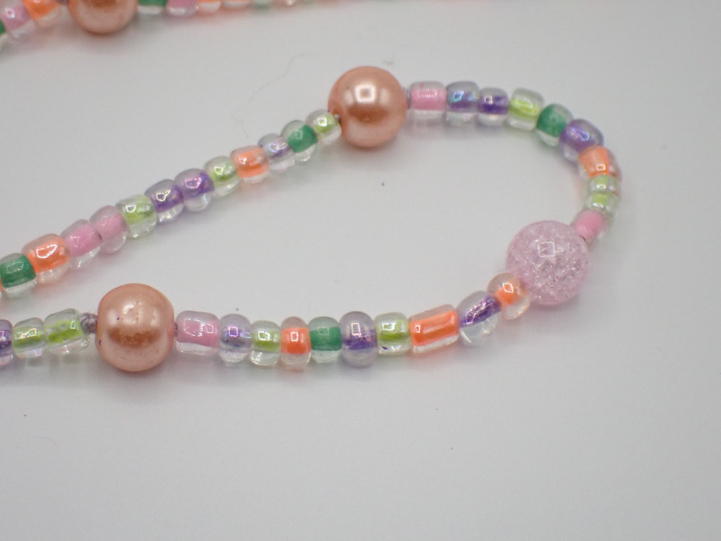 Beaded Eyeglass Cord Glass Pastel Spring Color Beads