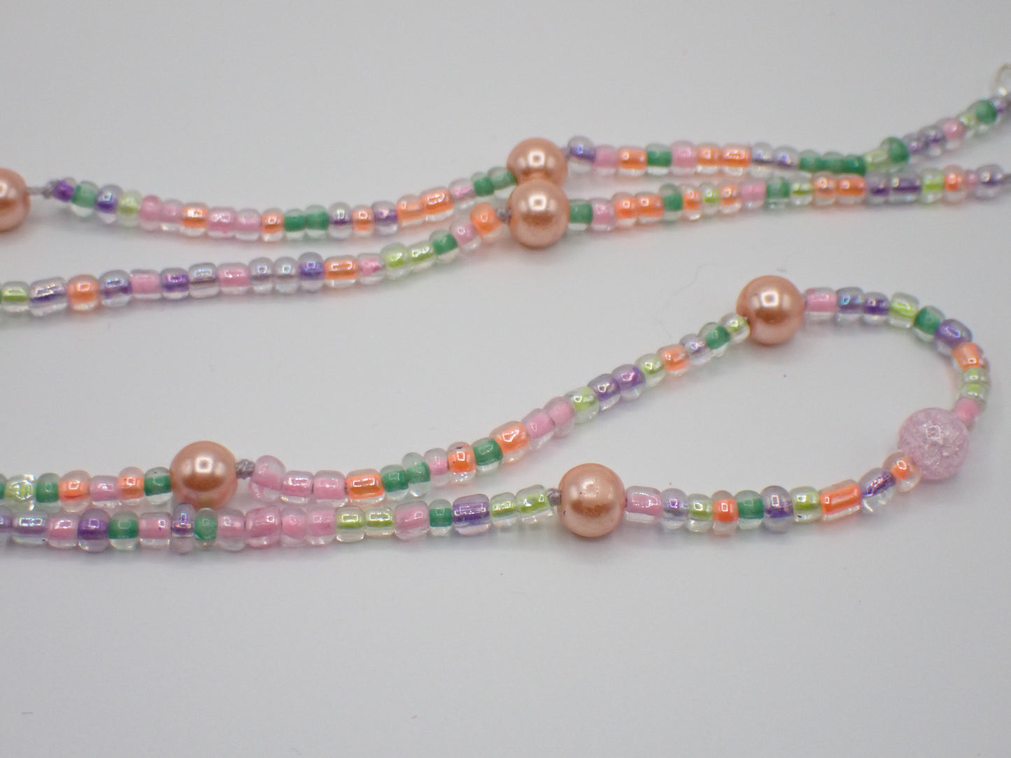 Beaded Eyeglass Cord Glass Pastel Spring Color Beads