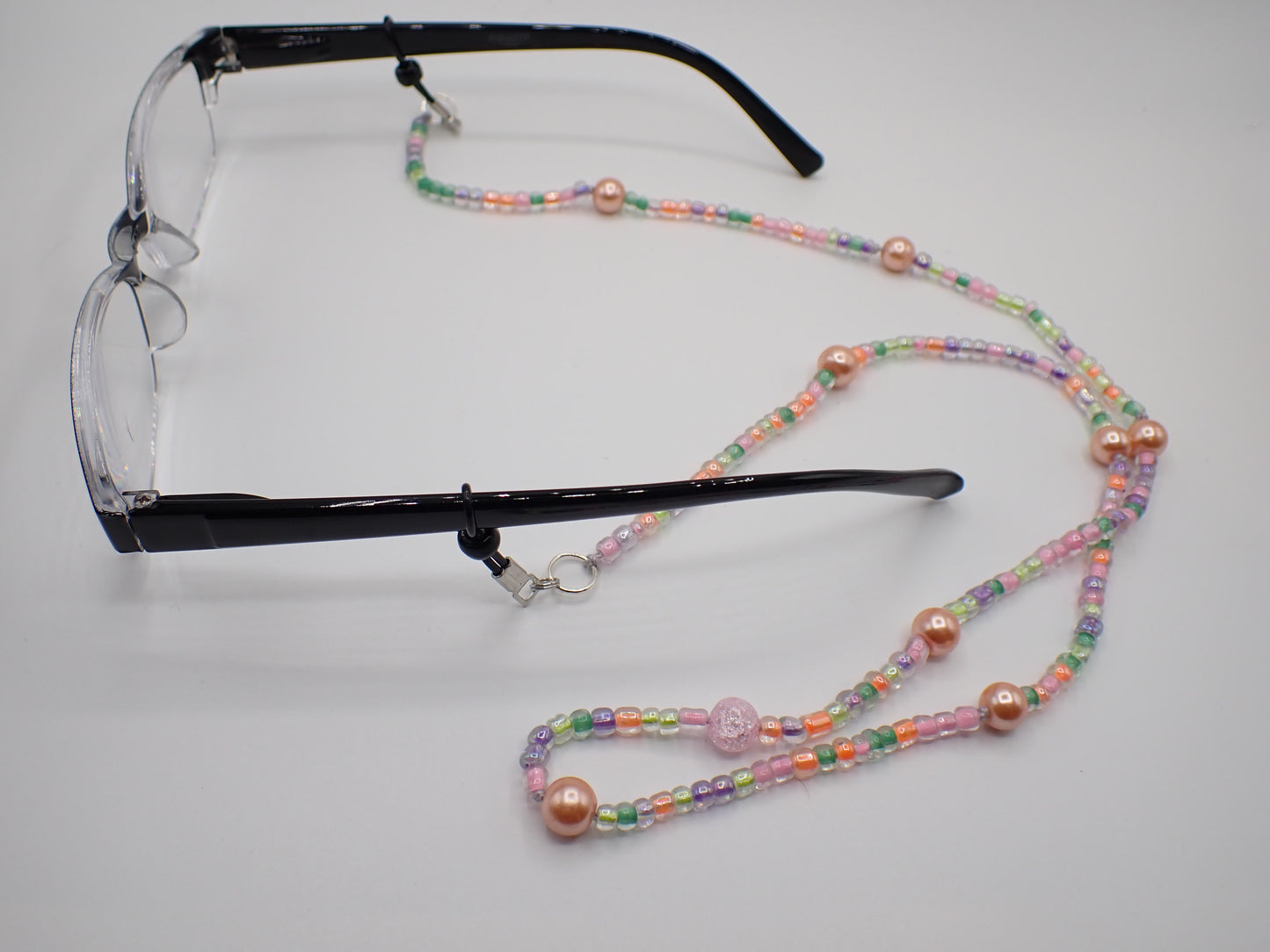 Beaded Eyeglass Cord Glass Pastel Spring Color Beads