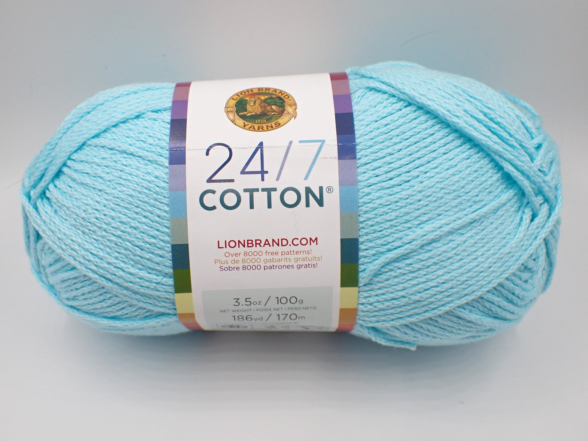 Lion Brand Yarns Worsted weight 24/7 Cotton Yarn Aqua – Sweetwater