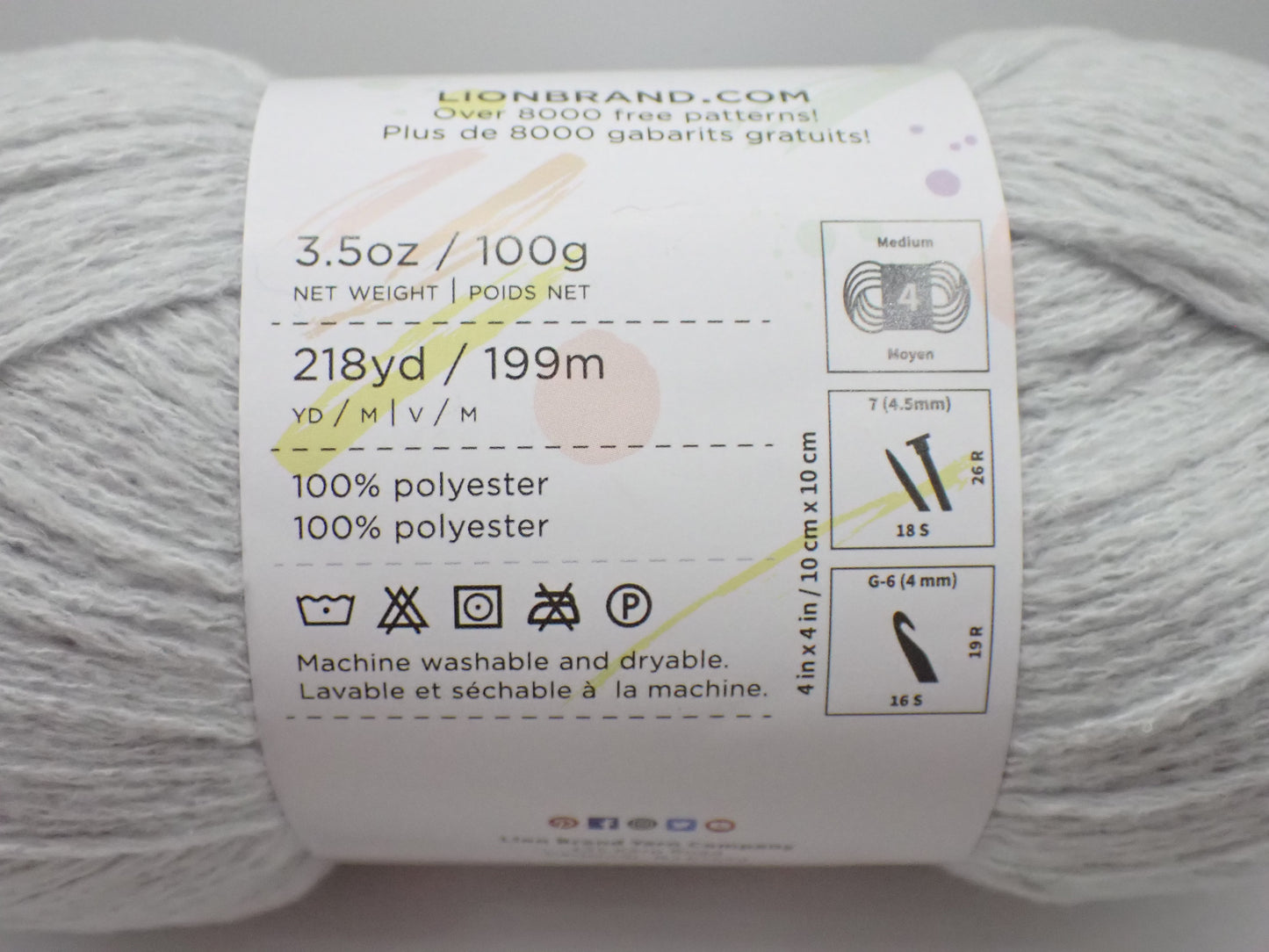 Lion Brand Yarns Worsted weight Feels Like Butta Pale Grey