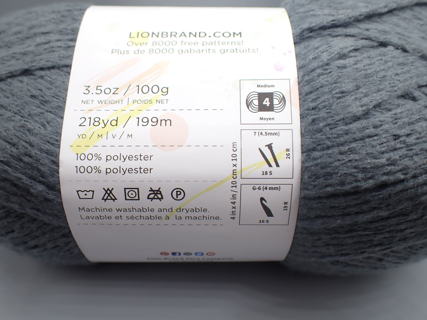 Lion Brand Yarns Worsted weight Feels Like Butta Charcoal