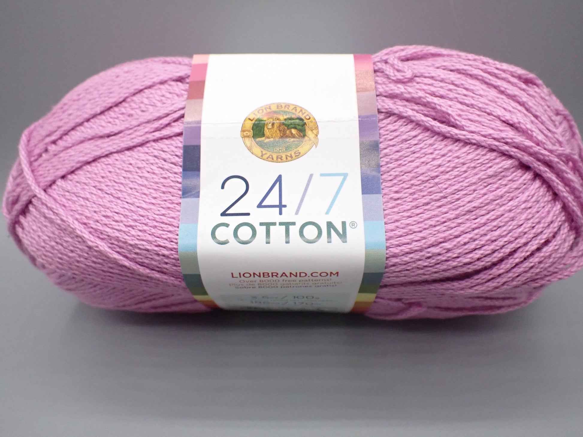 Lion Brand Yarns Worsted weight 24/7 Cotton Yarn Orchid