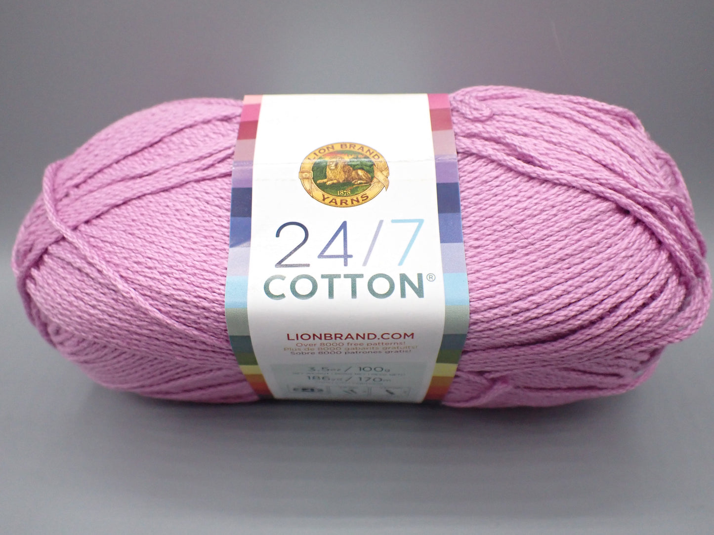 Lion Brand 24/7 Cotton Yarn - Purple