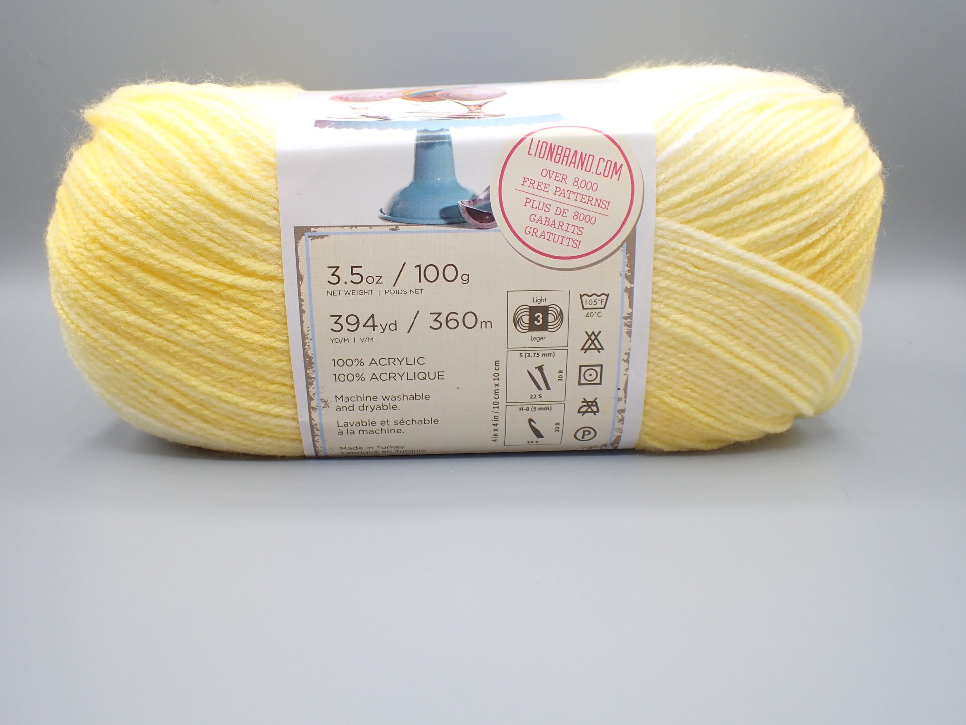 Lion Brand Ice Cream Cotton Blend Yarn-Lemon