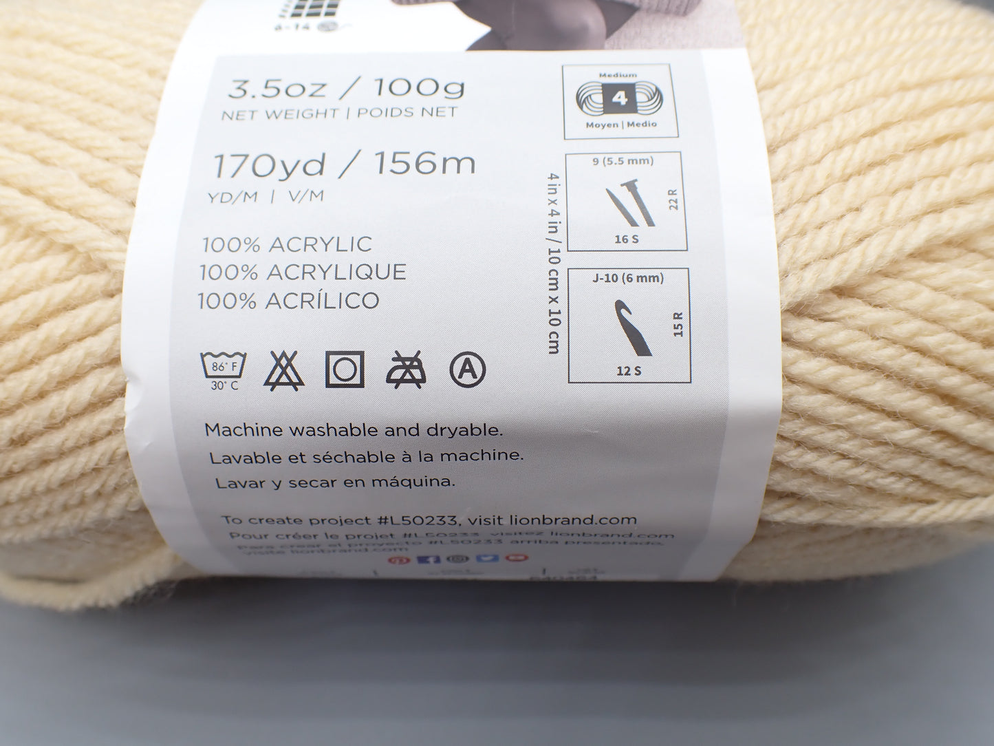 Lion Brand Yarns Worsted weight Vanna's Choice Beige