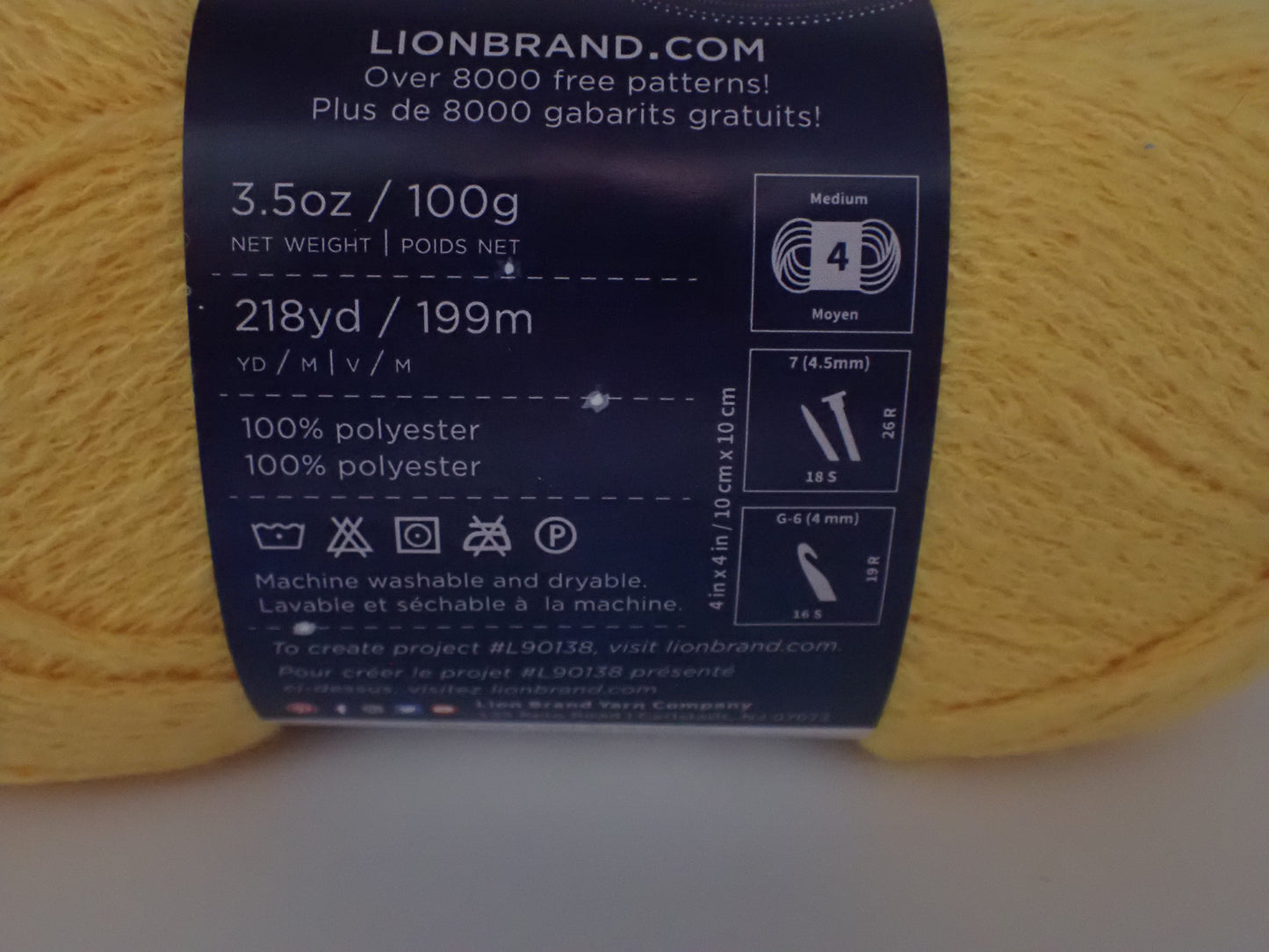 Lion Brand Yarns Worsted weight Feels Like Butta Yellow