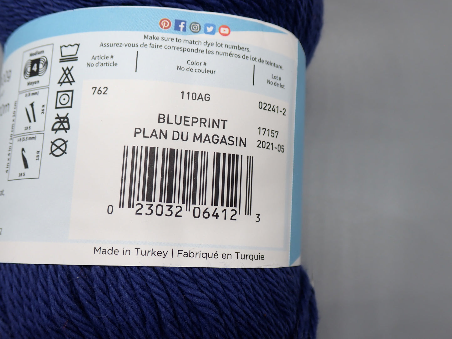 Lion Brand Yarns Worsted Weight Pima Cotton Blueprint