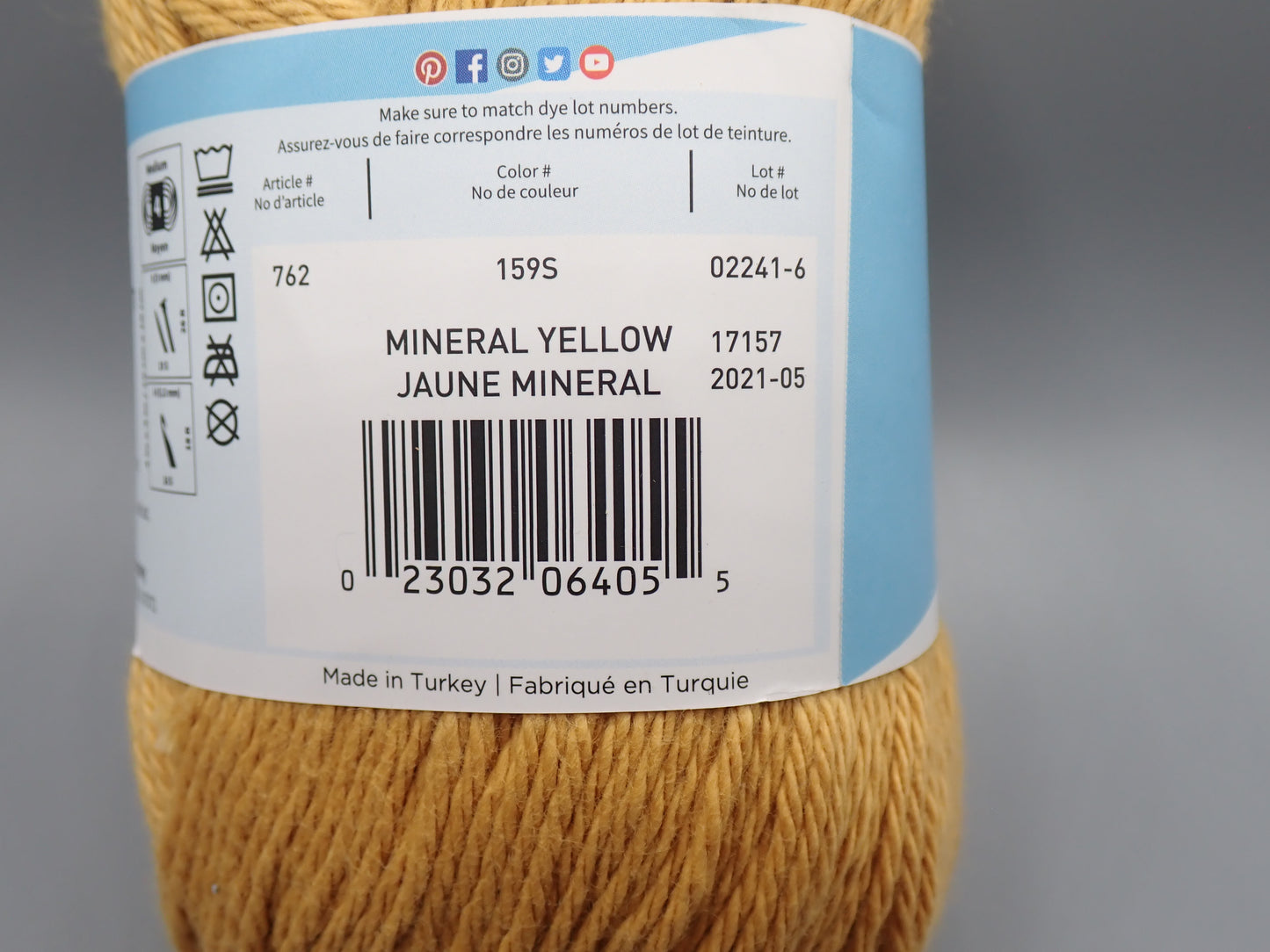 Lion Brand Yarns Worsted Weight Pima Cotton Mineral Yellow