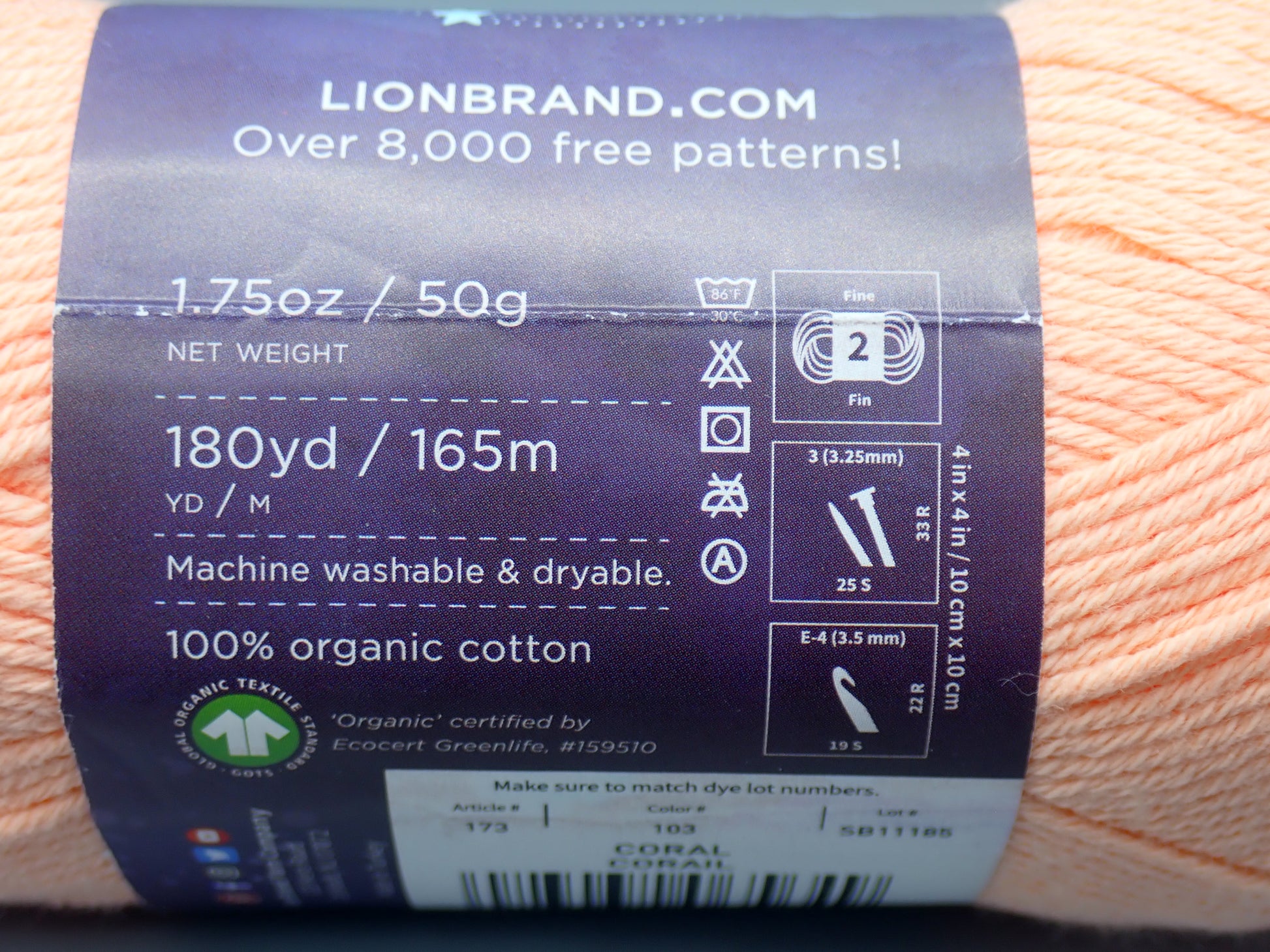 Lion Brand Yarns Sport weight Oh Baby Organic Mauve – Sweetwater Yarns