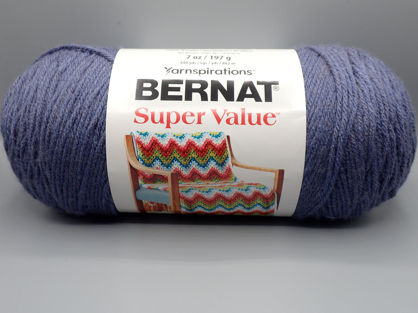 Bernat Worsted weight Super Value Yarn Steel Blue Heather